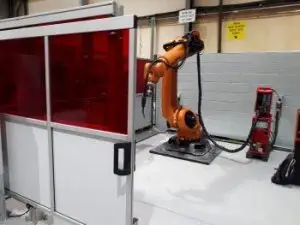 Robotic arms welding cell
